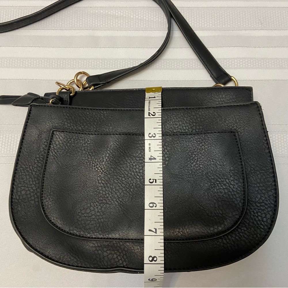 Liz Soto Black & Brown Bridle Bit Saddle Bag Style Womens Crossbody Bag - Picture 9 of 10
